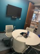 Video Conferencing w/ Table & (4) Knoll Hybrid Chairs