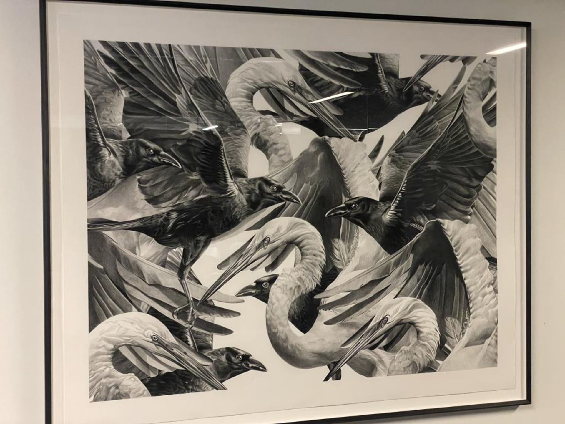Christina Empedocles "Crows and Cranes" Wax Pencil on Paper - Image 2 of 6