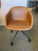 Muuto Fiber Swivel Chair, Casters, Leather