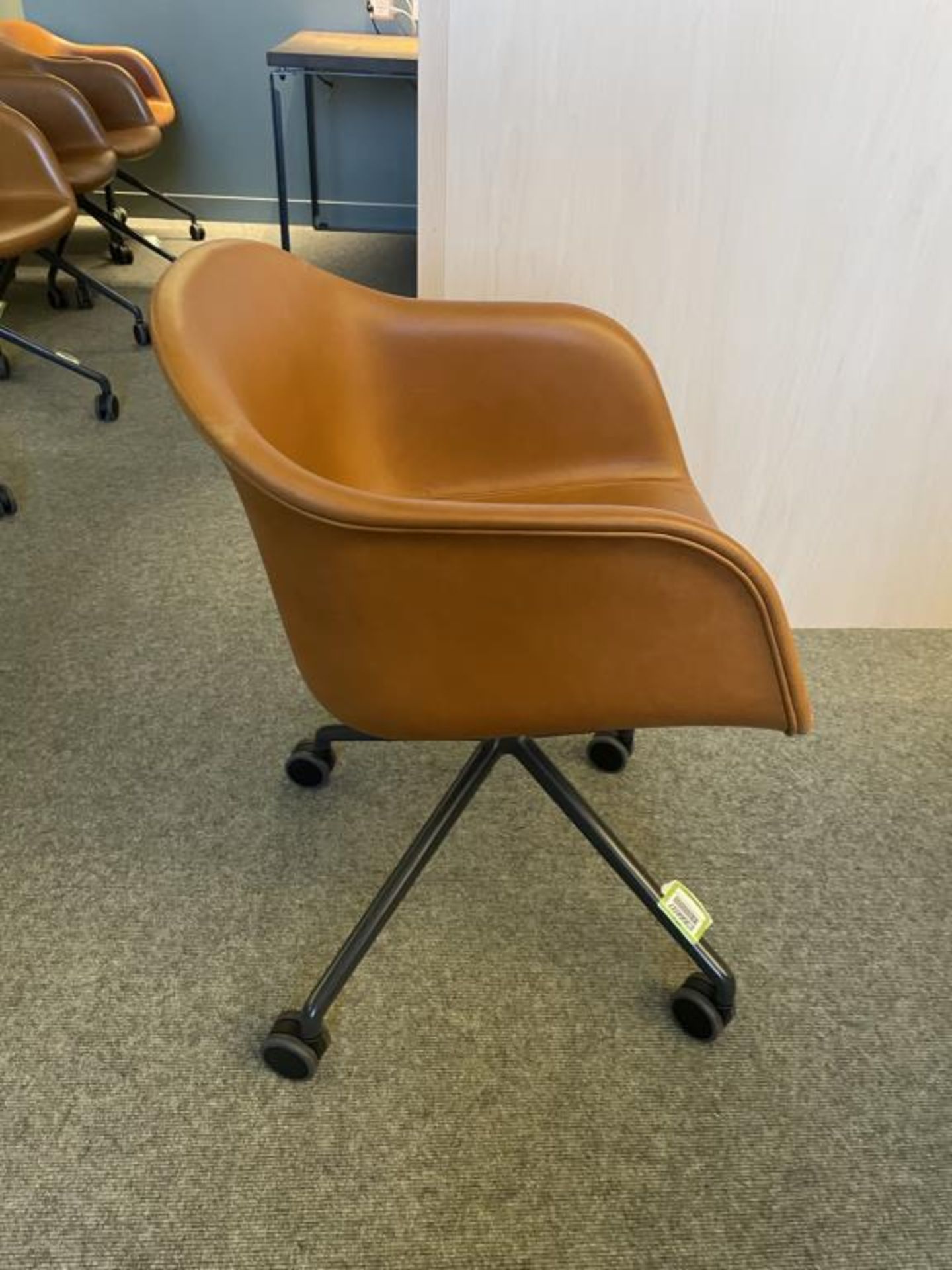 Muuto Fiber Swivel Chair, Casters, Leather - Image 3 of 7