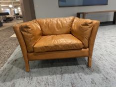 Restoration Hardware Sorensen Saddle Leather Armchair