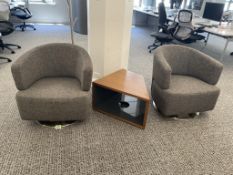 (2qty) Jason Furniture Grey Swivel Chairs w/