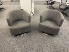 (2qty) Jason Furniture Grey Swivel Chairs