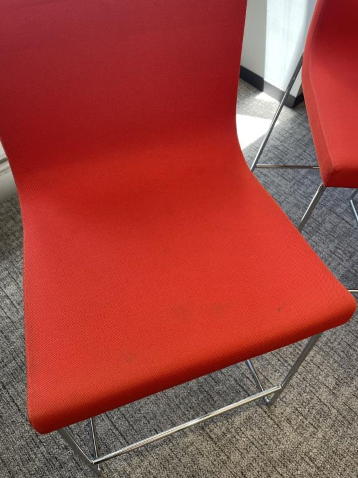 (8) Andreu World Lineal Comfort Stools, Red - Image 4 of 5