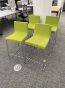 (4qty) Andreu World Lineal Comfort Stools, green