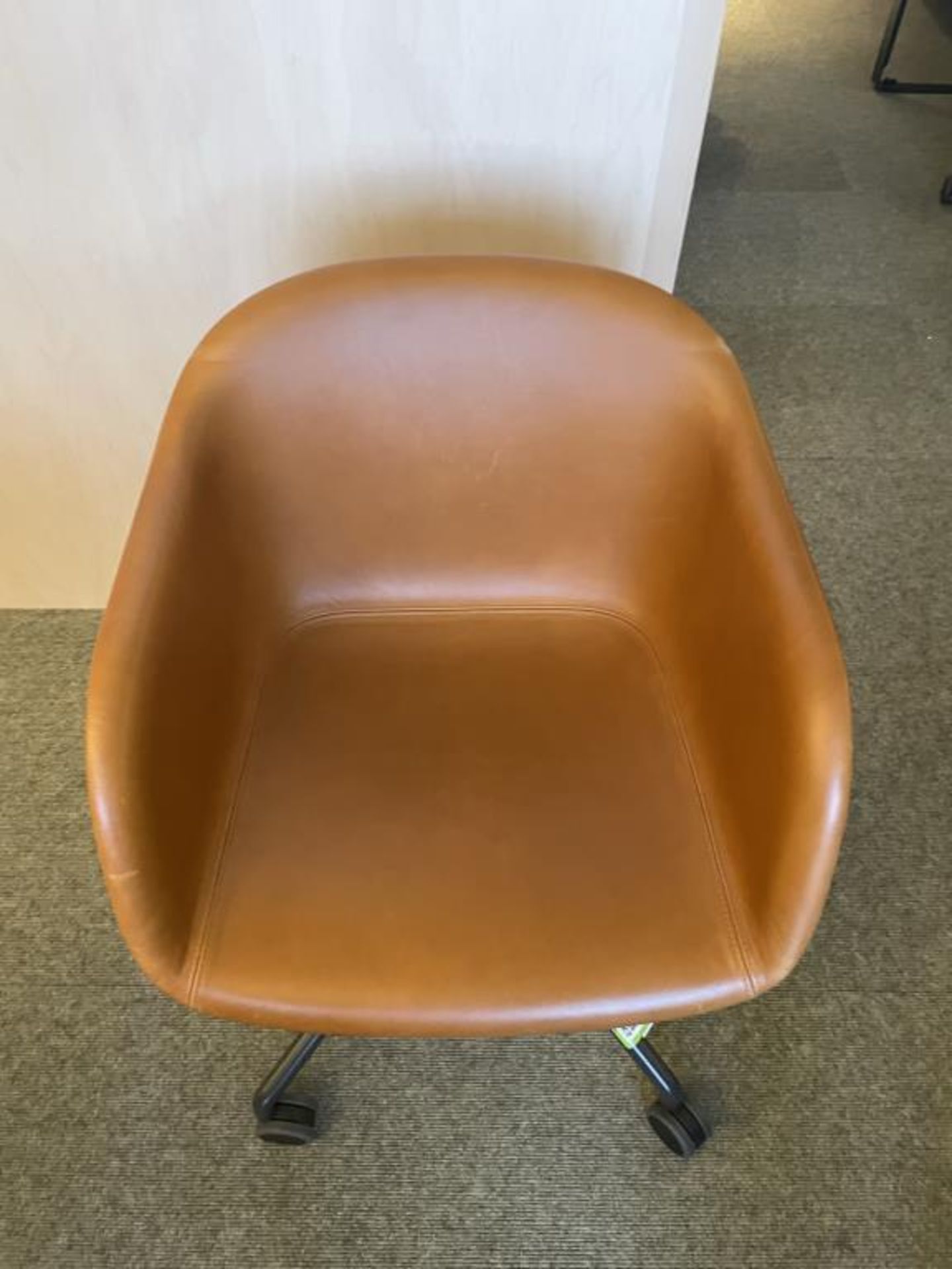 Muuto Fiber Swivel Chair, Casters, Leather - Image 2 of 7