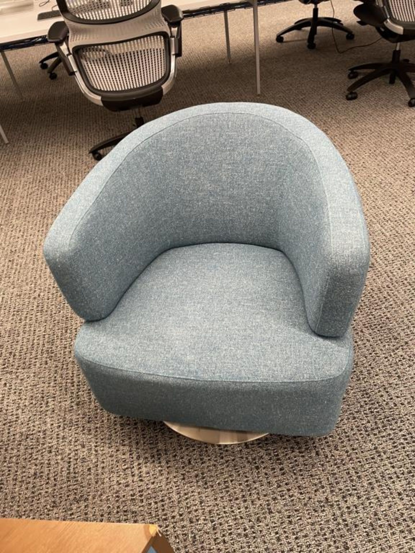 (3qty) Jason Furniture Teal Swivel Chairs - Image 9 of 9