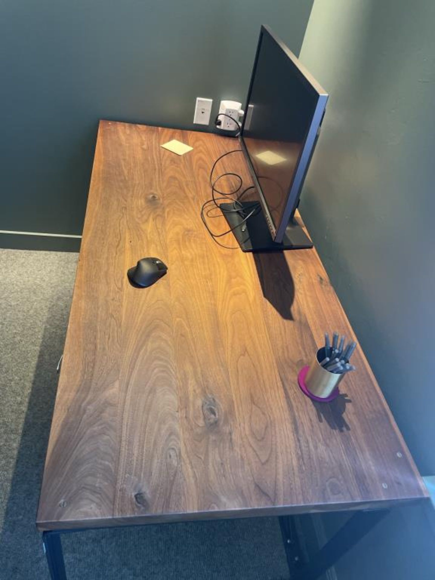 Ohio Design Desk, Wood Top Steel Frame 65"x30" - Image 3 of 5