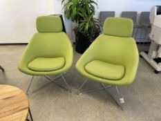 (2qty) Allermuir A643 Open Lounge Chair (Lime