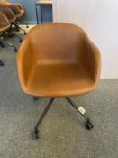 Muuto Fiber Swivel Chair, Casters, Leather