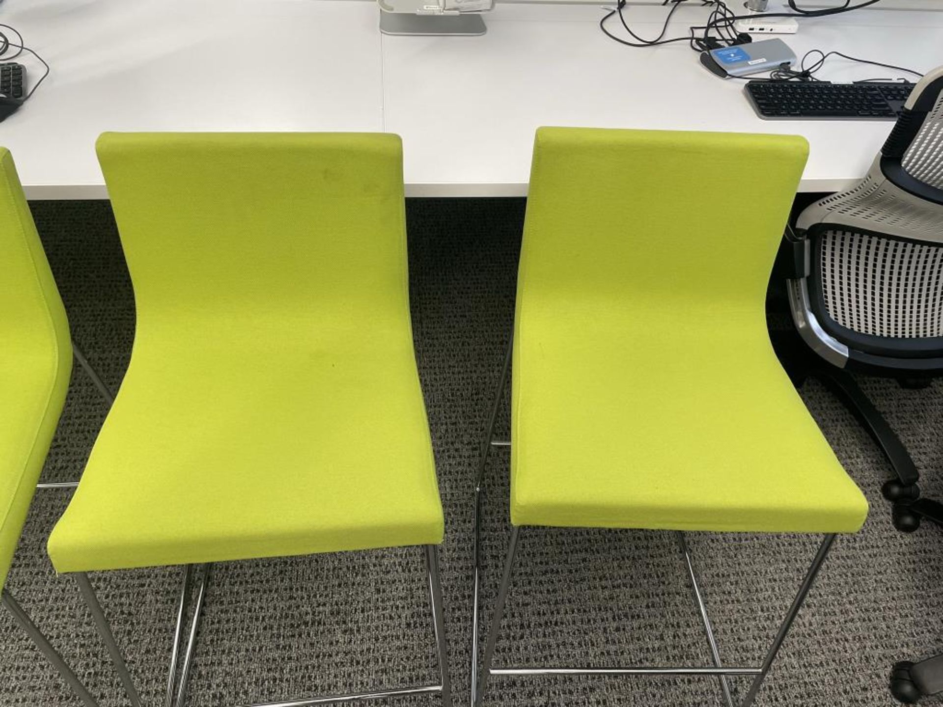 (6qty) Andreu World Lineal Comfort Stools, Lime - Image 3 of 6