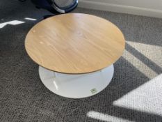 Round Coffee Table Wood/Steel 37.5"D