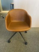 Muuto Fiber Swivel Chair, Casters, Leather