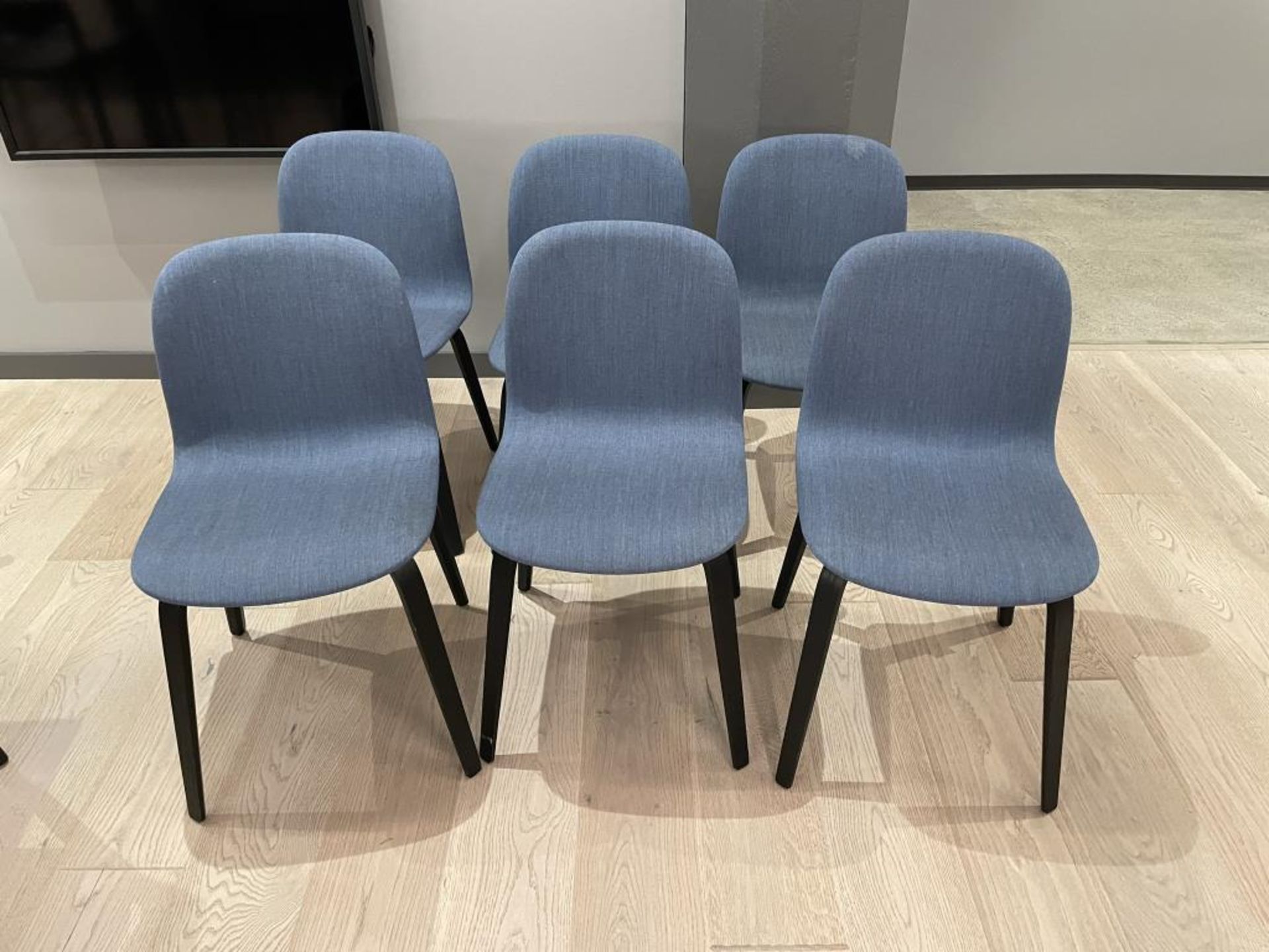 (6qty) Muuto Visu Chair, Blue Fabric