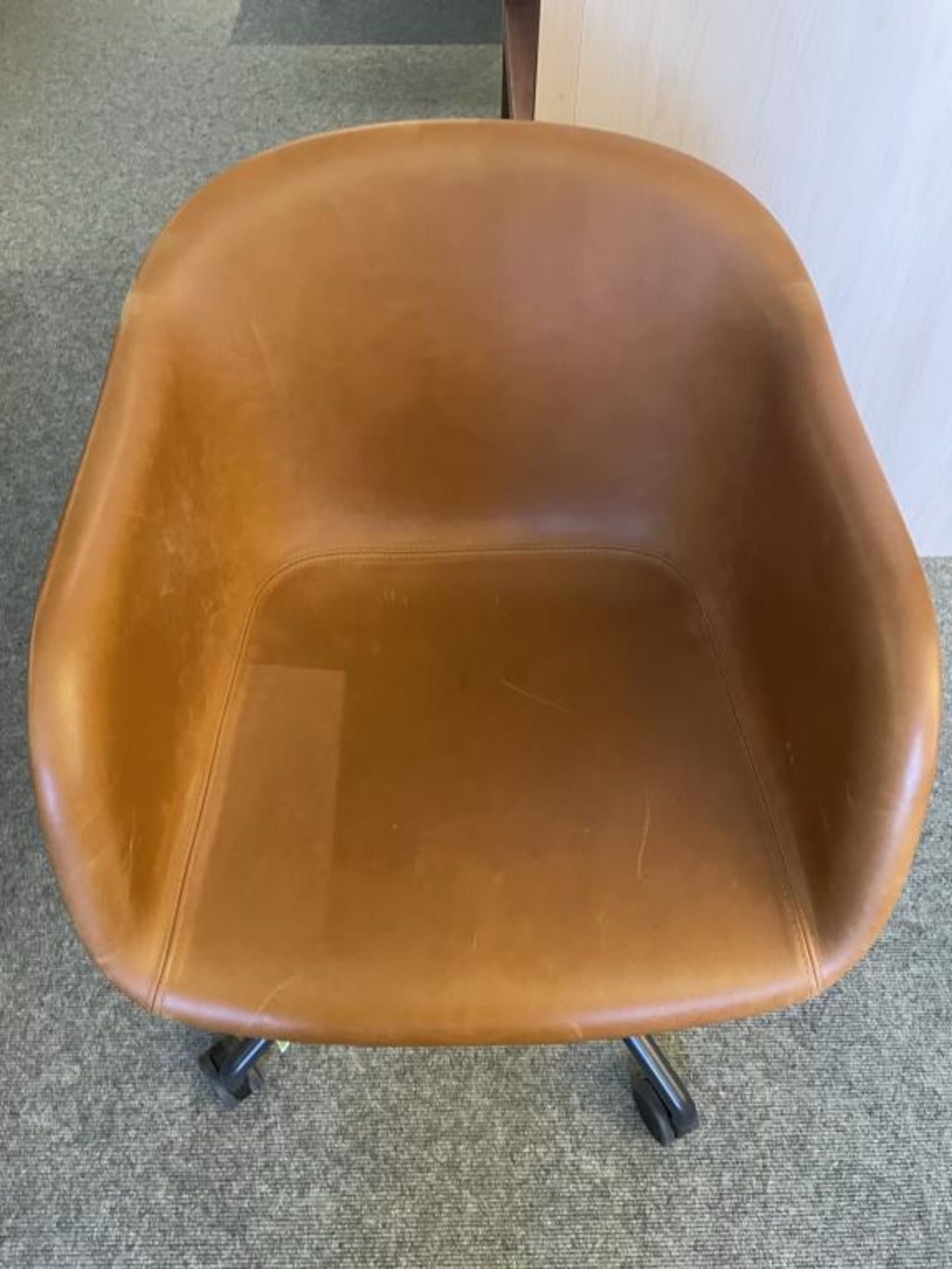 Muuto Fiber Swivel Chair, Casters, Leather - Image 2 of 5