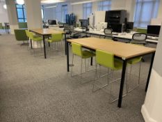 (2qty) OHIO High Top Table & (9qty) Andreu Stools, Lime Green