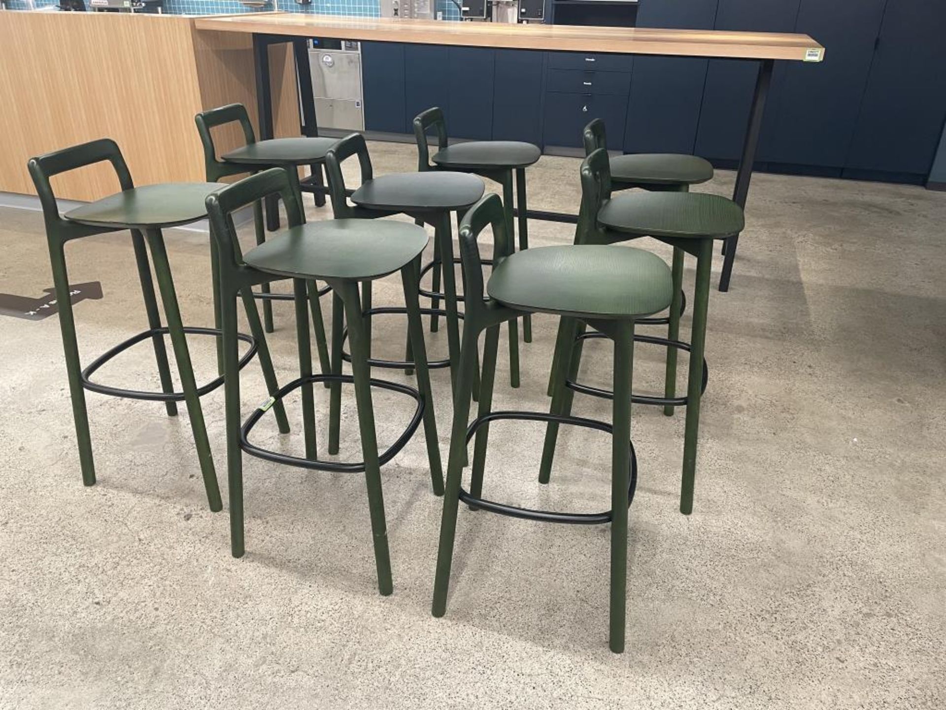 (8qty) Mattiazzi Branca Stools In Green - Image 2 of 8