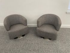 (2qty) Jason Furniture Grey Swivel Chairs