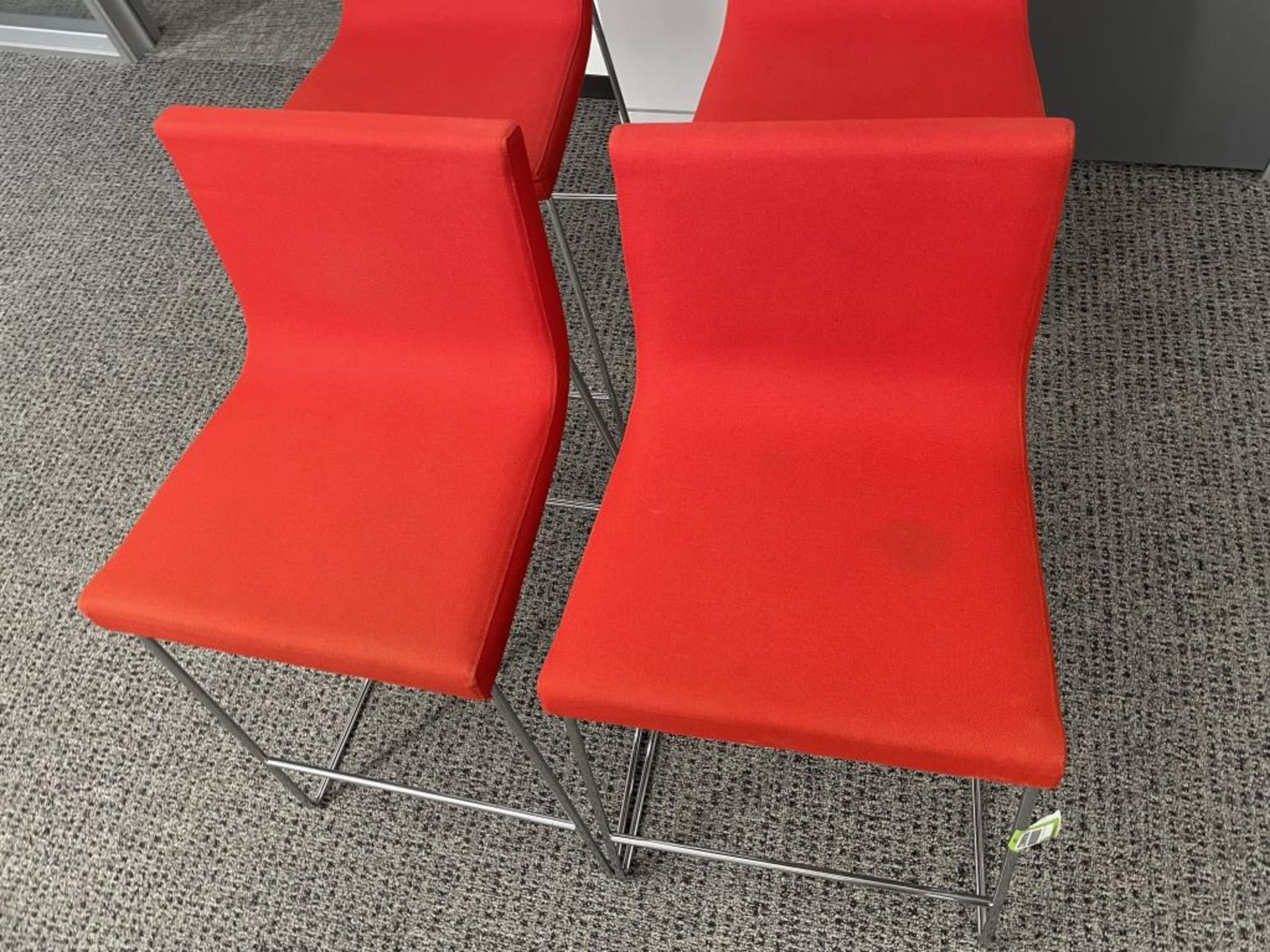 (4qty) Andreu World Lineal Comfort Stools, Red - Image 4 of 7