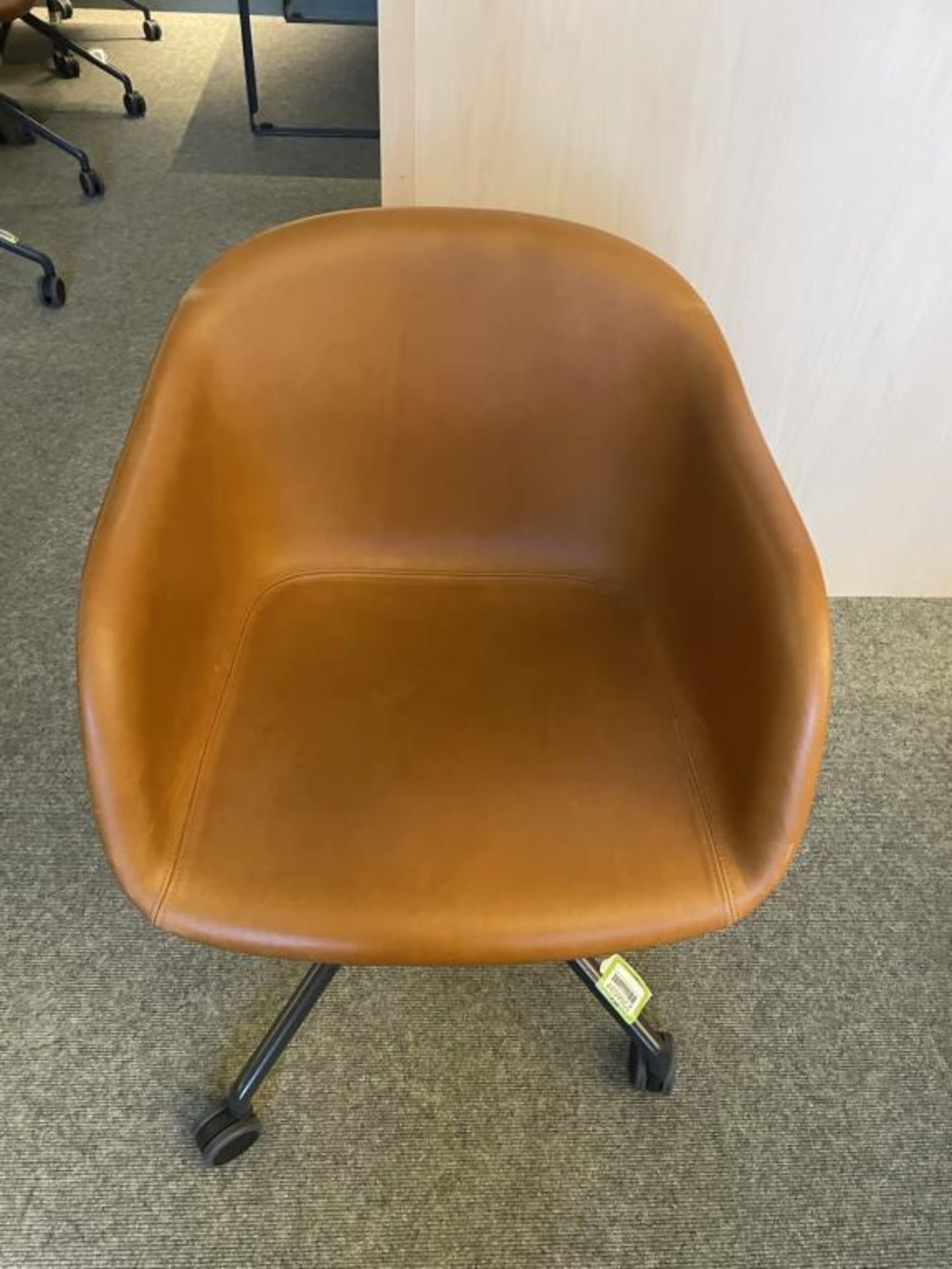 Muuto Fiber Swivel Chair, Casters, Leather - Image 2 of 7