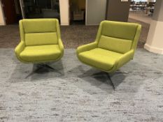 (2qty) NaughtOne Low Hush Chair's, Swivel, Avocado Green