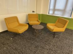 (3qty) NaughtOne Low Hush Chair's, Swivel, Yellow