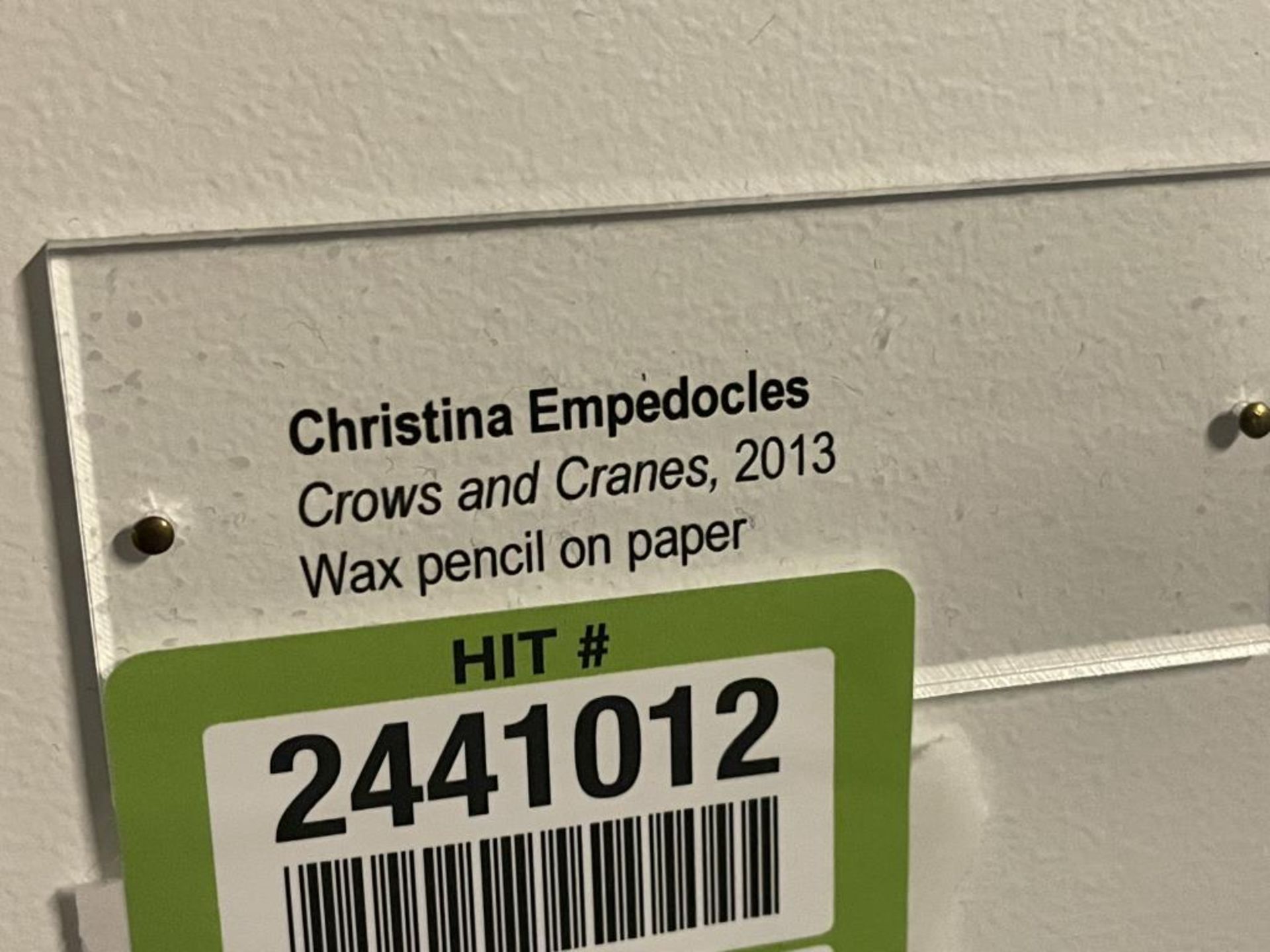 Christina Empedocles "Crows and Cranes" Wax Pencil on Paper - Image 3 of 6