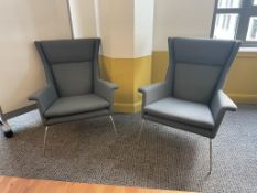 (2qty) Room & Board Modern Aidan Chair's, Grey