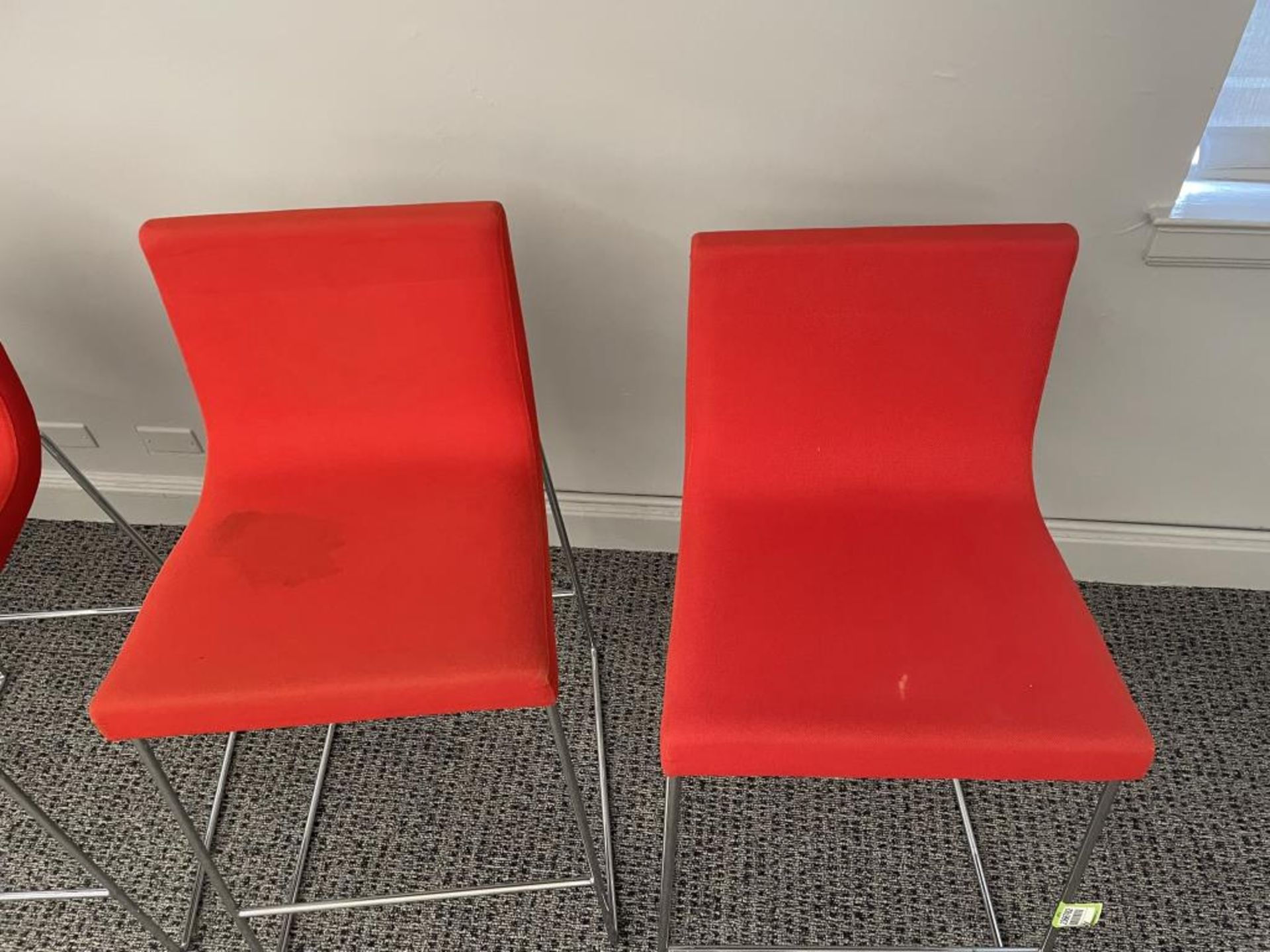 (4qty) Andreu World Lineal Comfort Stools, Red - Image 3 of 6