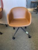 Muuto Fiber Swivel Chair, Casters, Leather