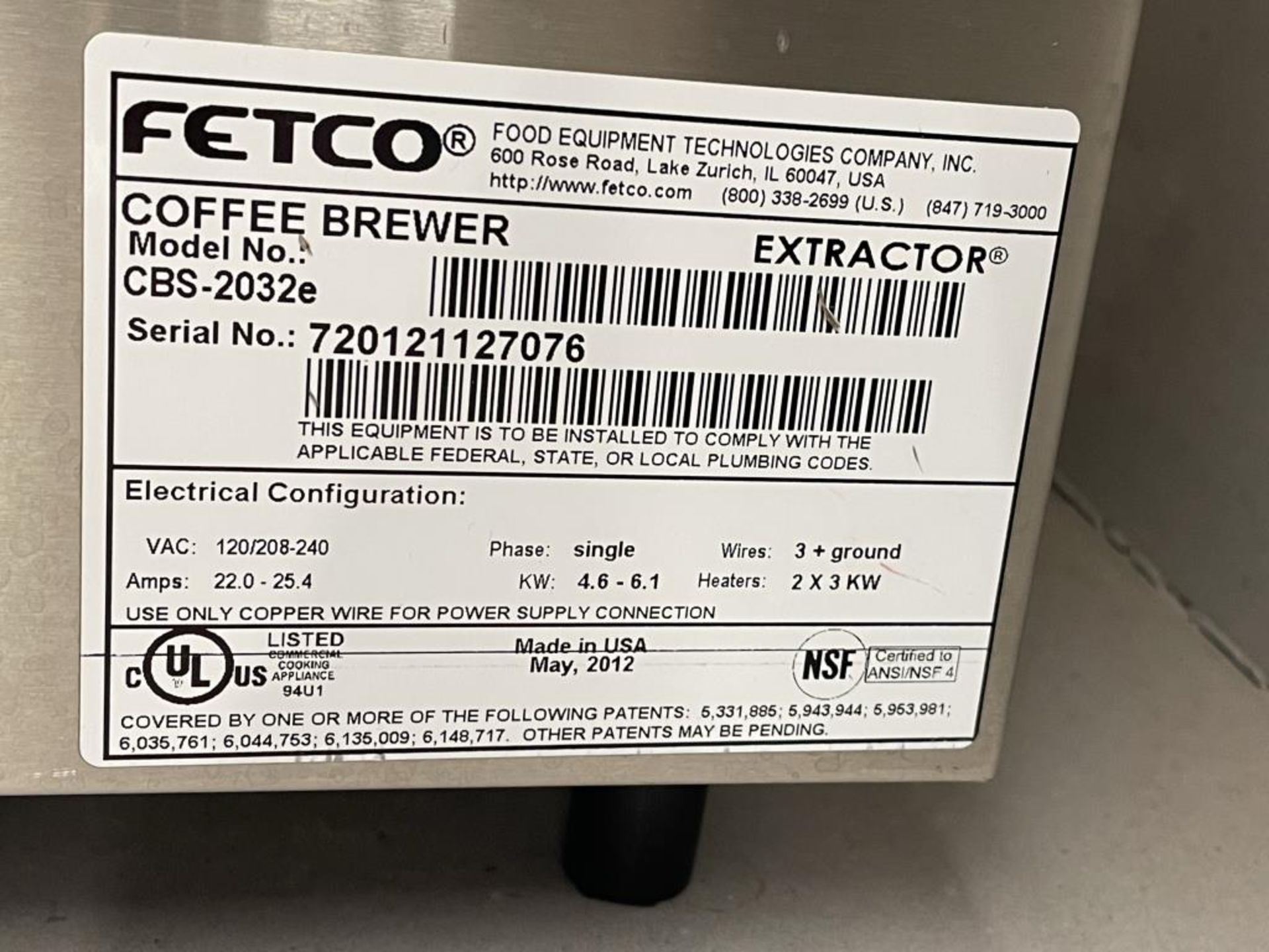 Fetco CBS-2032e Coffee Brewer & Grinders - Image 4 of 5