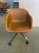 Muuto Fiber Swivel Chair, Casters, Leather