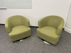 (2qty) Jason Furniture Green Swivel Chairs