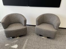 (2qty) Jason Furniture Grey Swivel Chairs