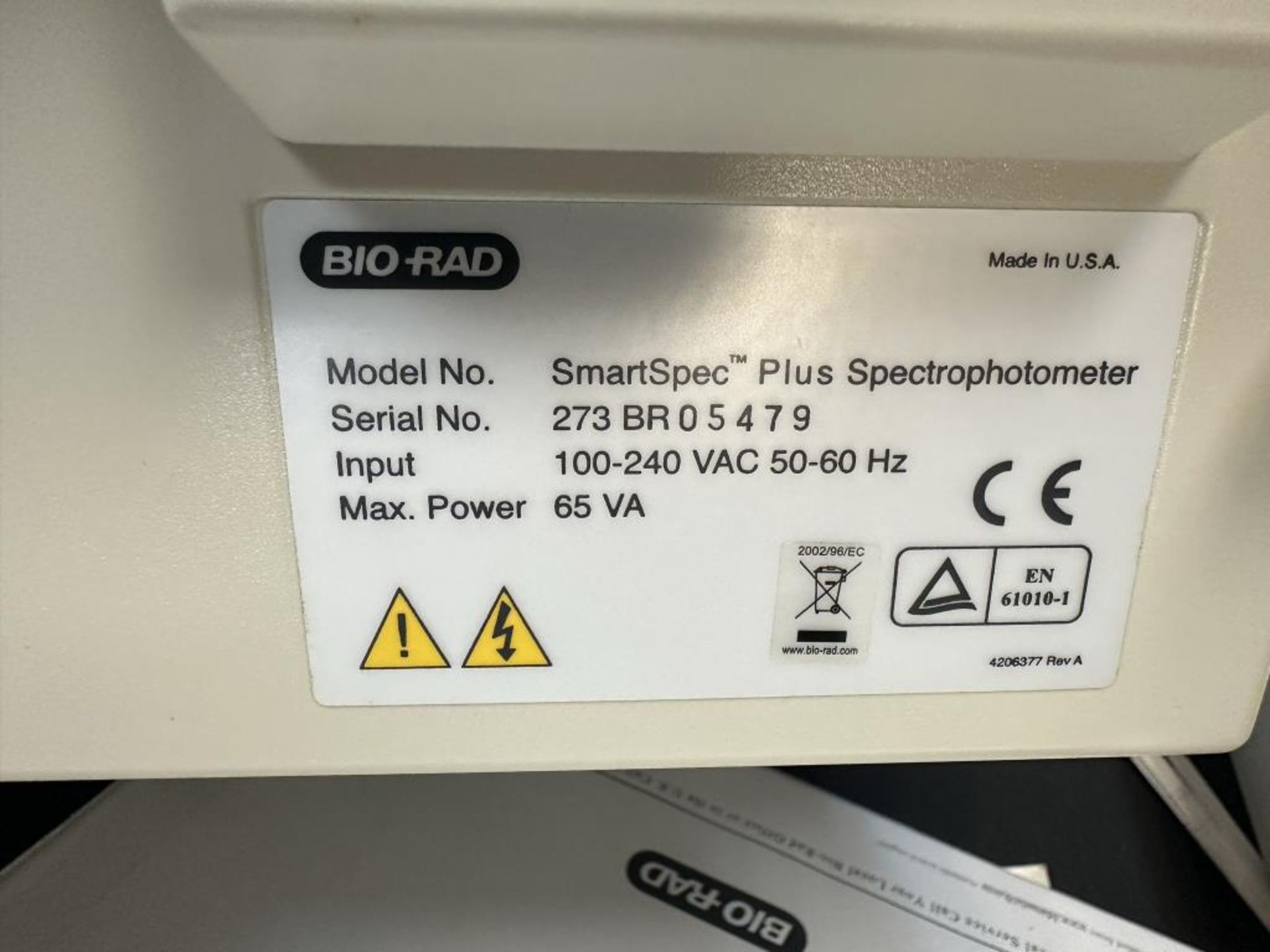 Bio-Rad SmartSpec Plus Spectrophotometer - Image 5 of 6