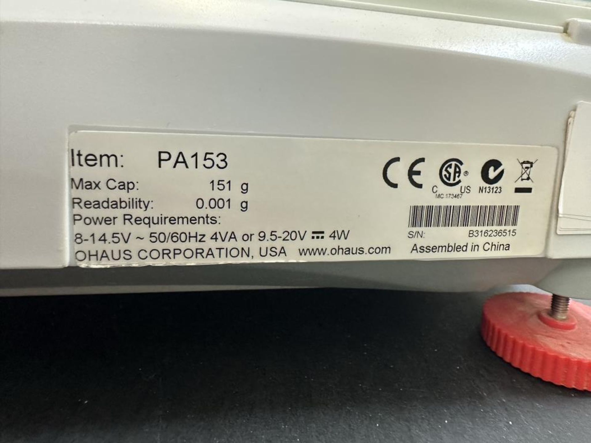 Ohaus PA153 Analytical Balance - Image 4 of 4