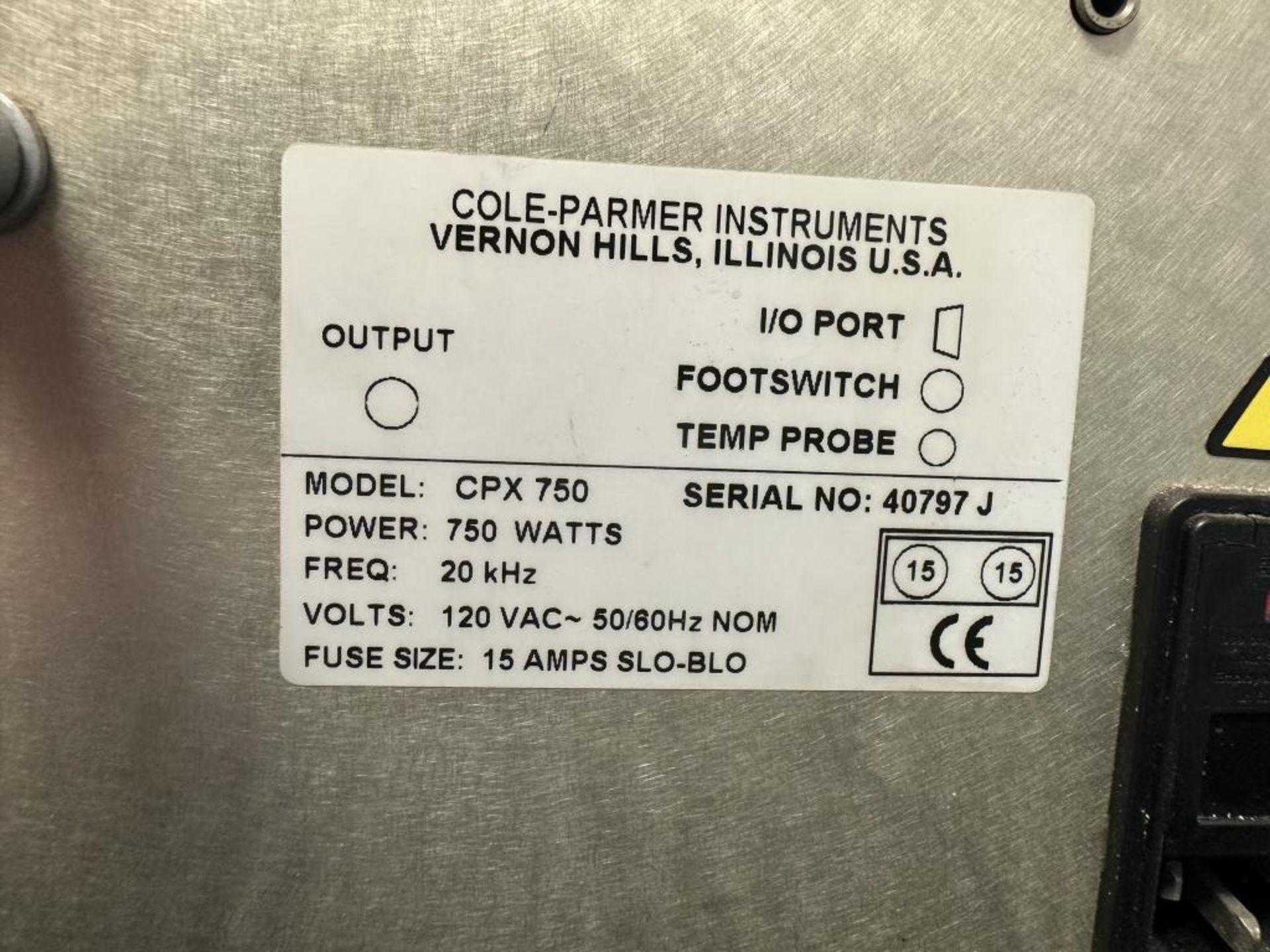 Cole-Parmer CPX 750 Ultrasonic Processor - Image 4 of 4