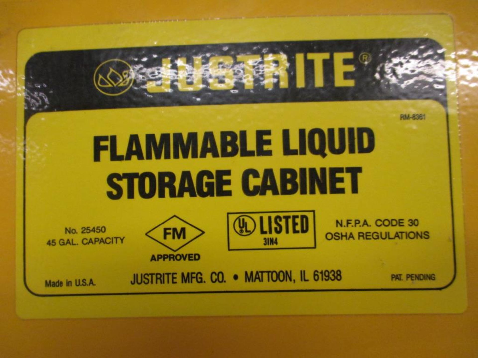 Justrite Flammable Cabinet - Image 3 of 3