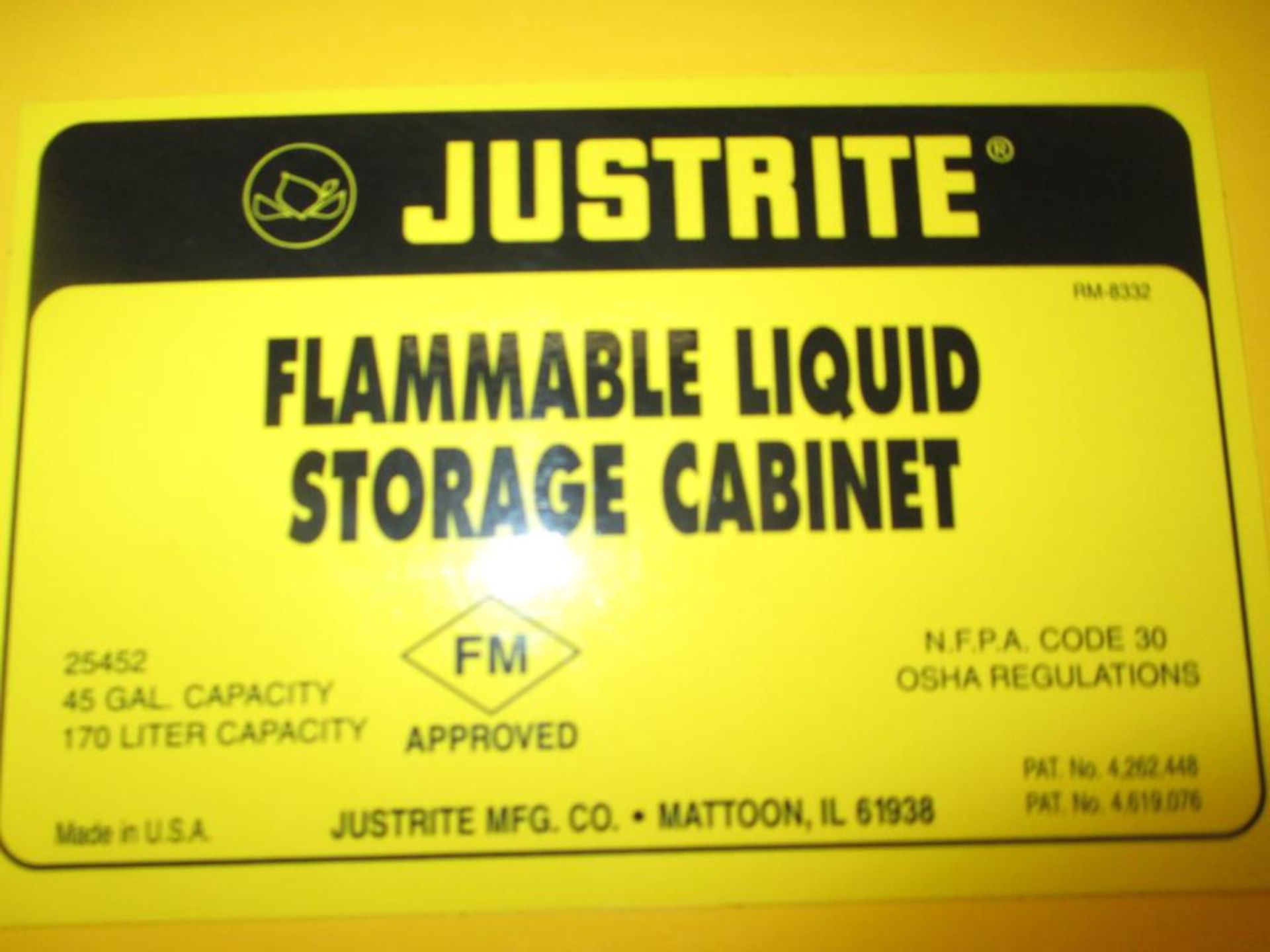 Justrite Flammable Cabinet - Image 3 of 3