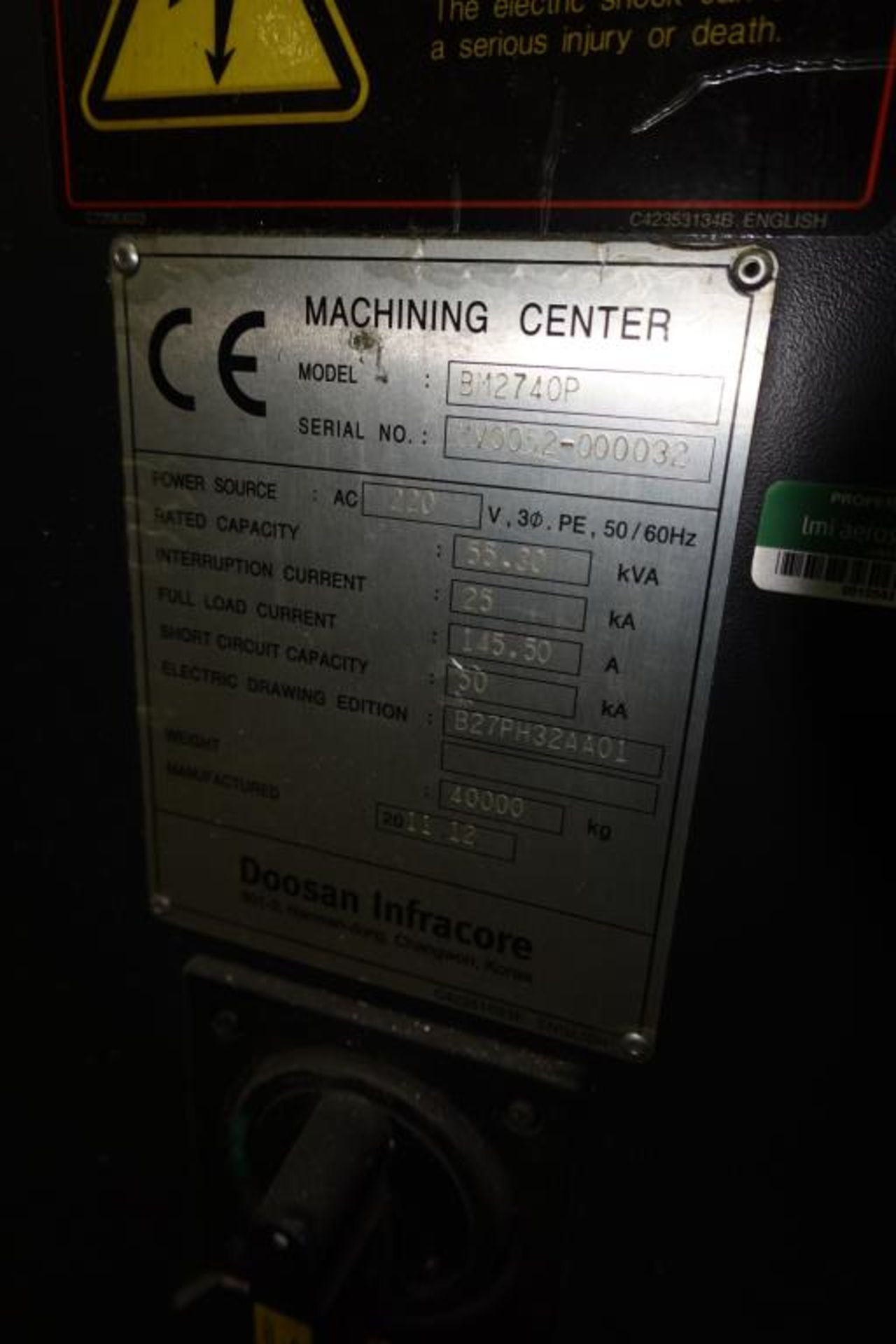 Doosan BM 2740-P Bridge Type Vertical Machining Center - Image 16 of 20