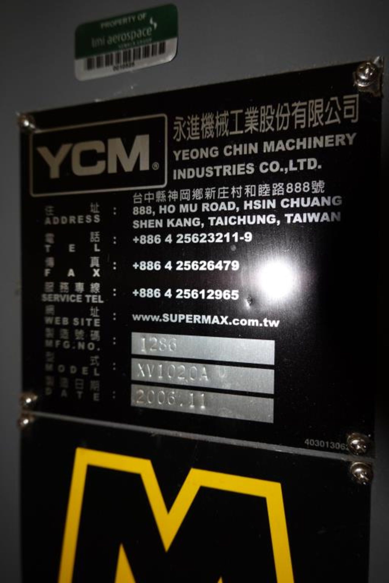 YCM 1020A Vertical Machining Center (Inoperable) - Image 11 of 12