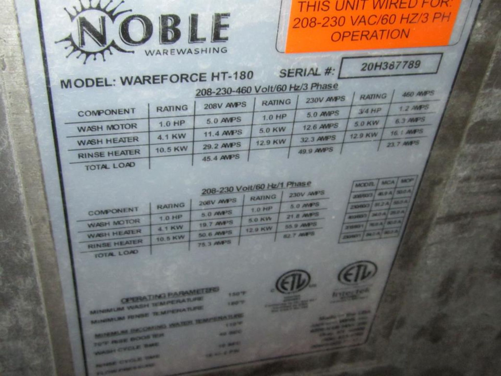 Nobel Warewashing Dishwasher - Image 6 of 8