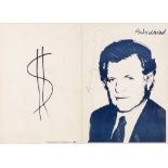 ANDY WARHOL (1928-1987), AUTOGRAPH - Invitation card to exhibition of silkscerens 'SENATOR EDWARD KE