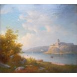 CARL ABRAHAM ROTHSTÉN (1826-1877) View of Bohus fortress with Kungälv in the background