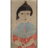 (+) Tsuguharu Foujita (1886-1968) Fillette à l’oiseau (Little girl with bird)