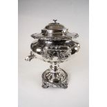 19TH CENTURY ENGLISH SHEFFIELD (?) SILVER PLATED SAMOVAR WITH ACANTHUS LEAF DÉCOR