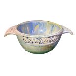 LOUIS MAJORELLE (1859-1926) MOUGIN FRERES NANCY A polychromatic enamelled sandstone bowl with styliz