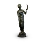 JOE DESCOMPS-CORMIER (1869-1950) SUSSE FRERES FOUNDRY PARIS Draped woman holding Venus in her hand