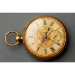 18K GOLD ENGLISH POCKET WATCH, 19th century