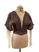 REDFERN TULLE, COTTON AND SILK BOLERO JACKET, CIRCA 1900